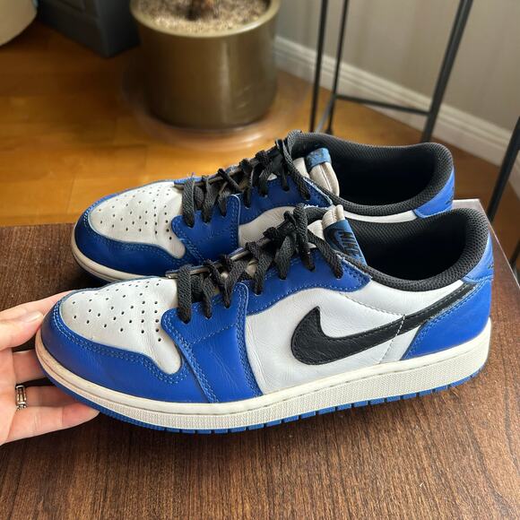 Nike Jordan 1 Retro Low OG men’s size 9.5 blue black white - Picture 1 of 8